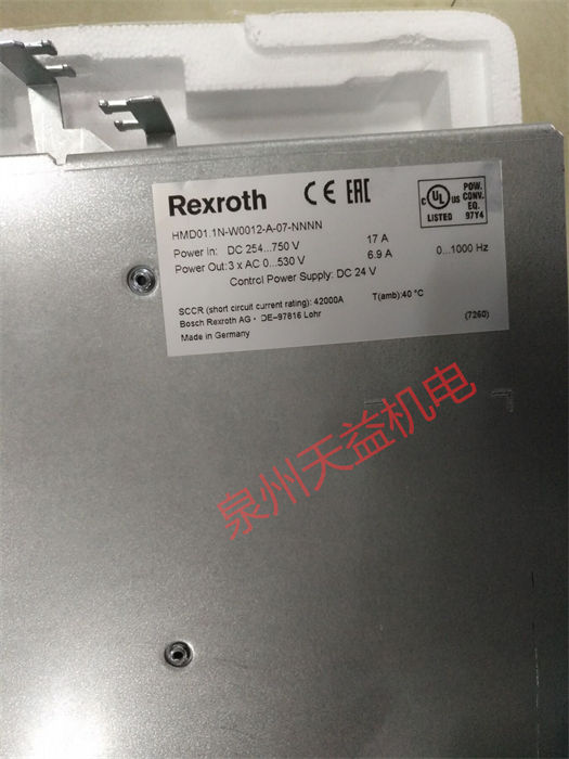 天益机电力士乐工业产品 "R900782310 VT-VSPA1-2-1X V0 0 1" "4WRKE25W6-350L-35 6EG24EK31 A1D3M 2" "HMD01.1N-W0012-